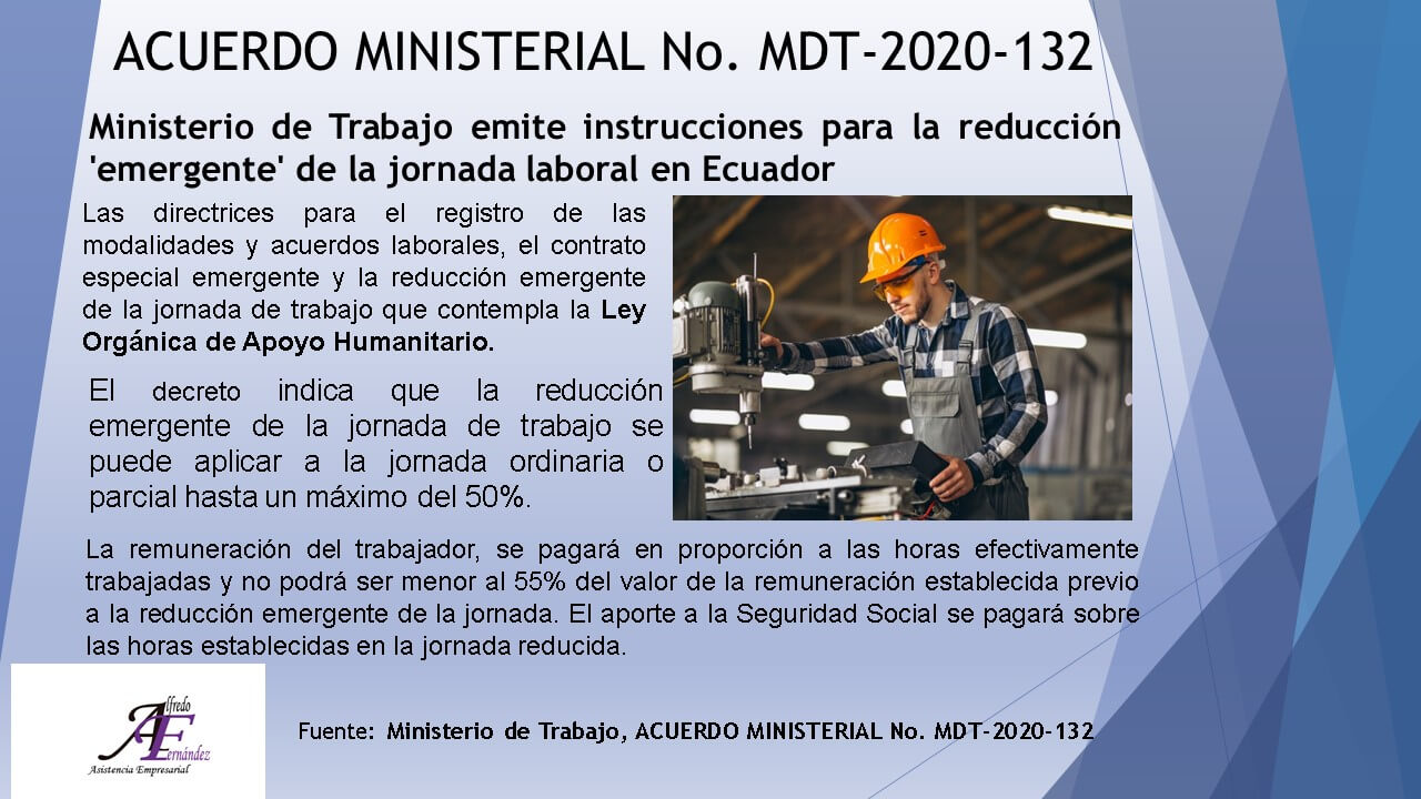 Acuerdo Ministerial Nro. MDT-2020-132 - Asistencia Empresarial