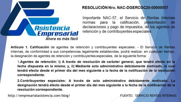 RESOLUCIÓN Nro. NAC-DGERCGC20-00000057 - Asistencia Empresarial